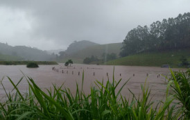 Chuva faz rios subirem na região do Caparaó