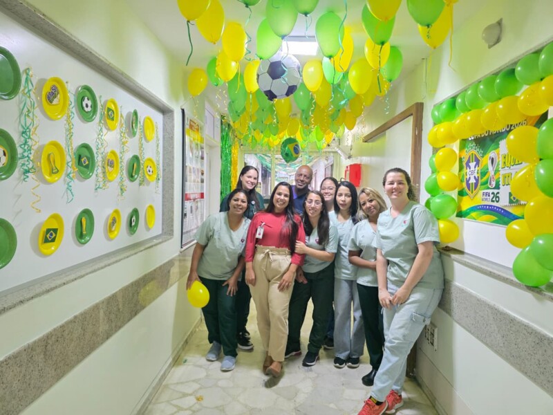 Clima de Copa: Hospitais do ES decoram setores para torcer pelo Brasil Clima de Copa: Hospitais do ES decoram setores para torcer pelo Brasil
